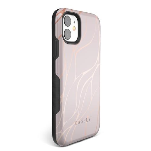 pink and gold metallic waves case iphone case